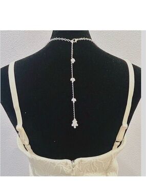 NEW Reversible Rhinestone Petal Backdrop Body Chain Necklace